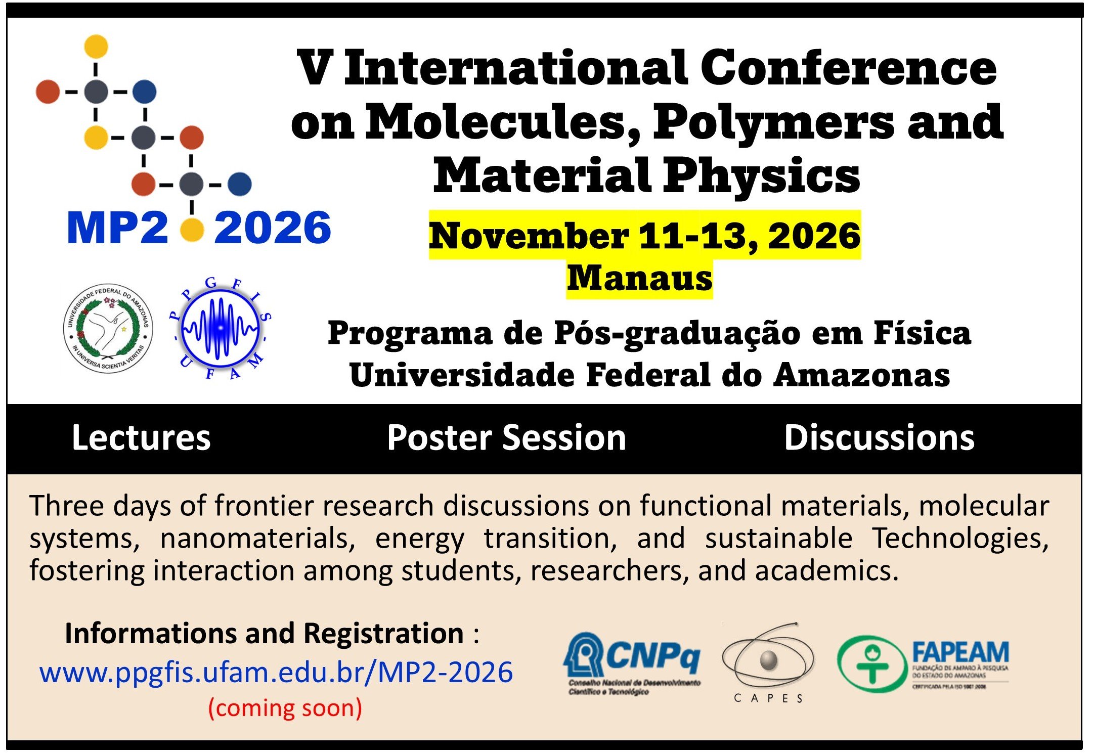 V International Conference on Molecules, Polymers and Material Physics (MP2) - 2026